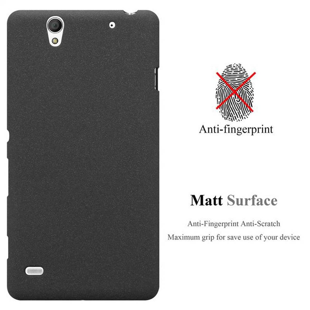 Flexible TPU Silikon Handy Schutzhülle - Hülle - ultra slim, frost schwarz, Backcover für Sony Xperia C4
