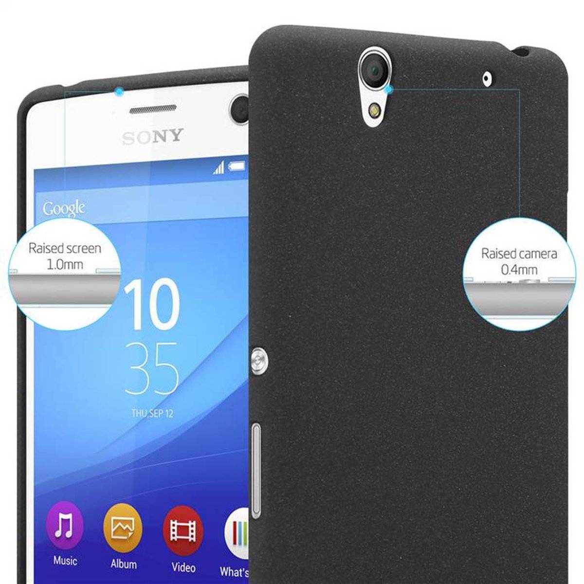 Flexible TPU Silikon Handy Schutzhülle - Hülle - ultra slim, frost schwarz, Backcover für Sony Xperia C4
