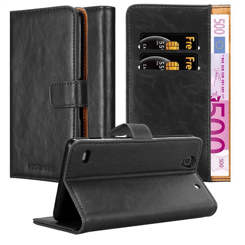 Cadorabo Hülle für Sony Xperia C4 Schutzhülle in Schwarz Handyhülle Book Tasche Case Etui Luxury