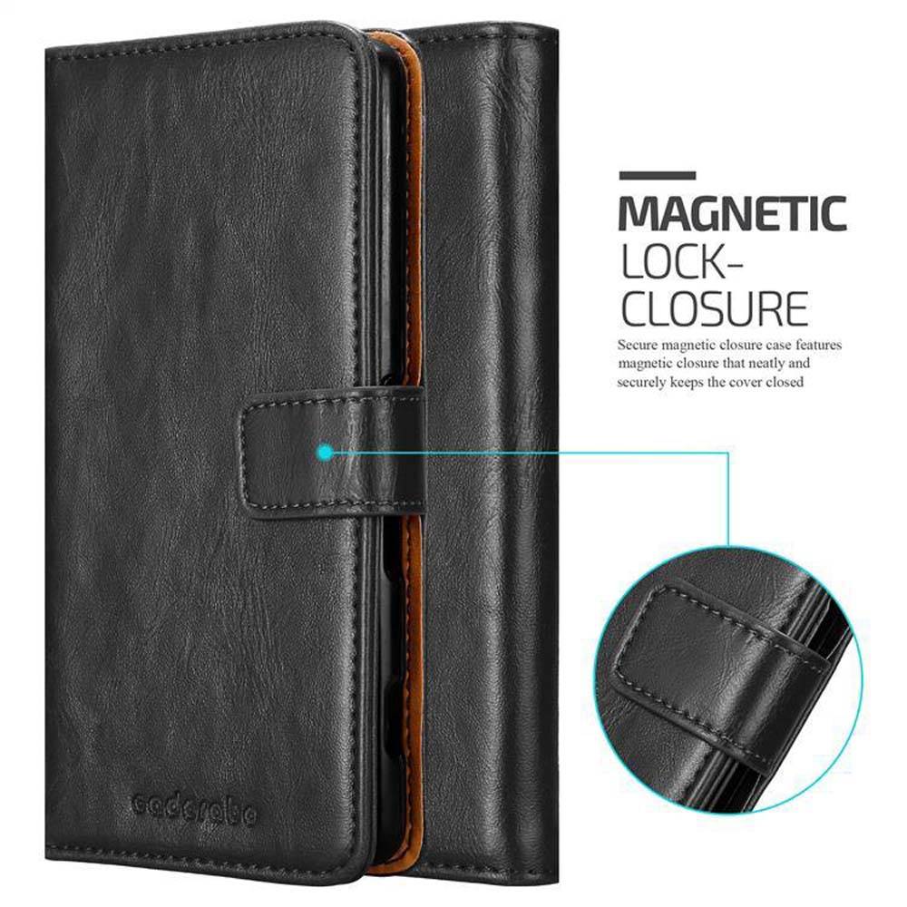 Cadorabo Hülle für Sony Xperia C4 Schutzhülle in Schwarz Handyhülle Book Tasche Case Etui Luxury