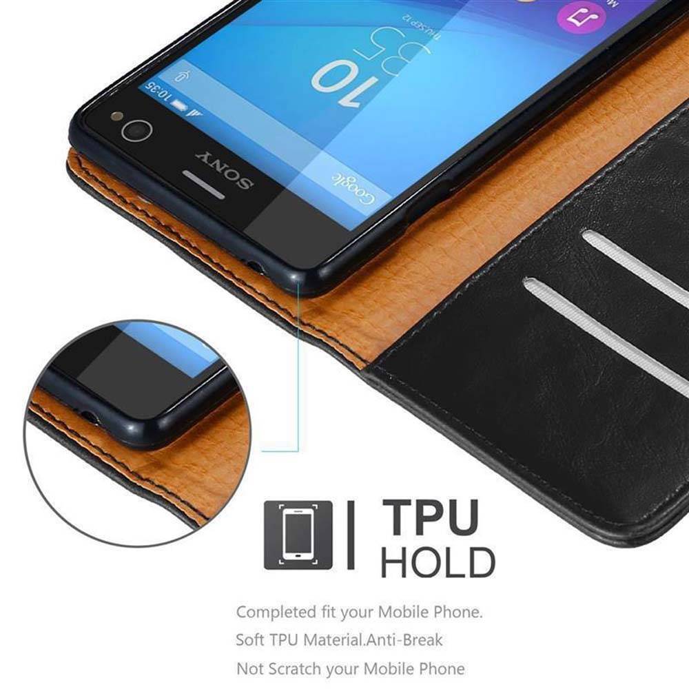 Cadorabo Hülle für Sony Xperia C4 Schutzhülle in Schwarz Handyhülle Book Tasche Case Etui Luxury