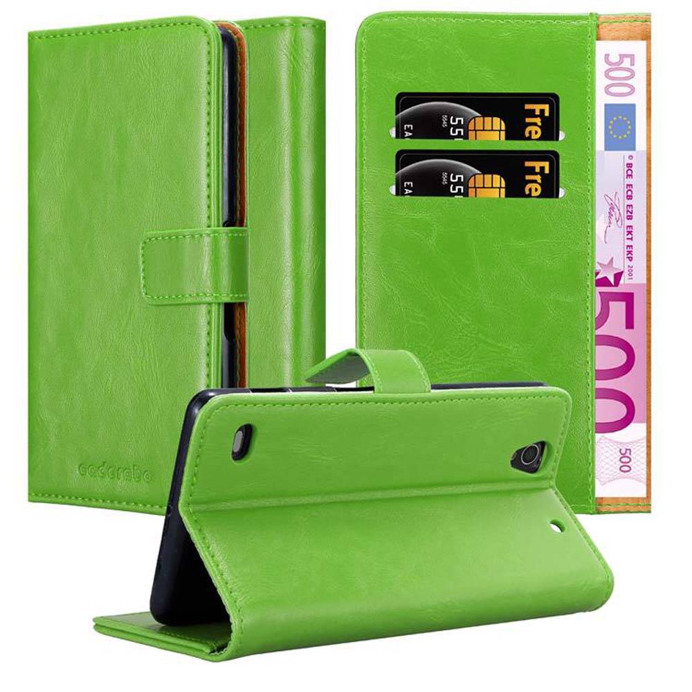 Cadorabo Hülle für Sony Xperia C4 Schutzhülle in Grün Handyhülle Book Tasche Case Etui Luxury
