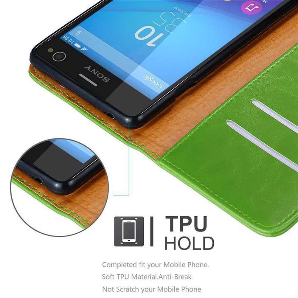 Cadorabo Hülle für Sony Xperia C4 Schutzhülle in Grün Handyhülle Book Tasche Case Etui Luxury