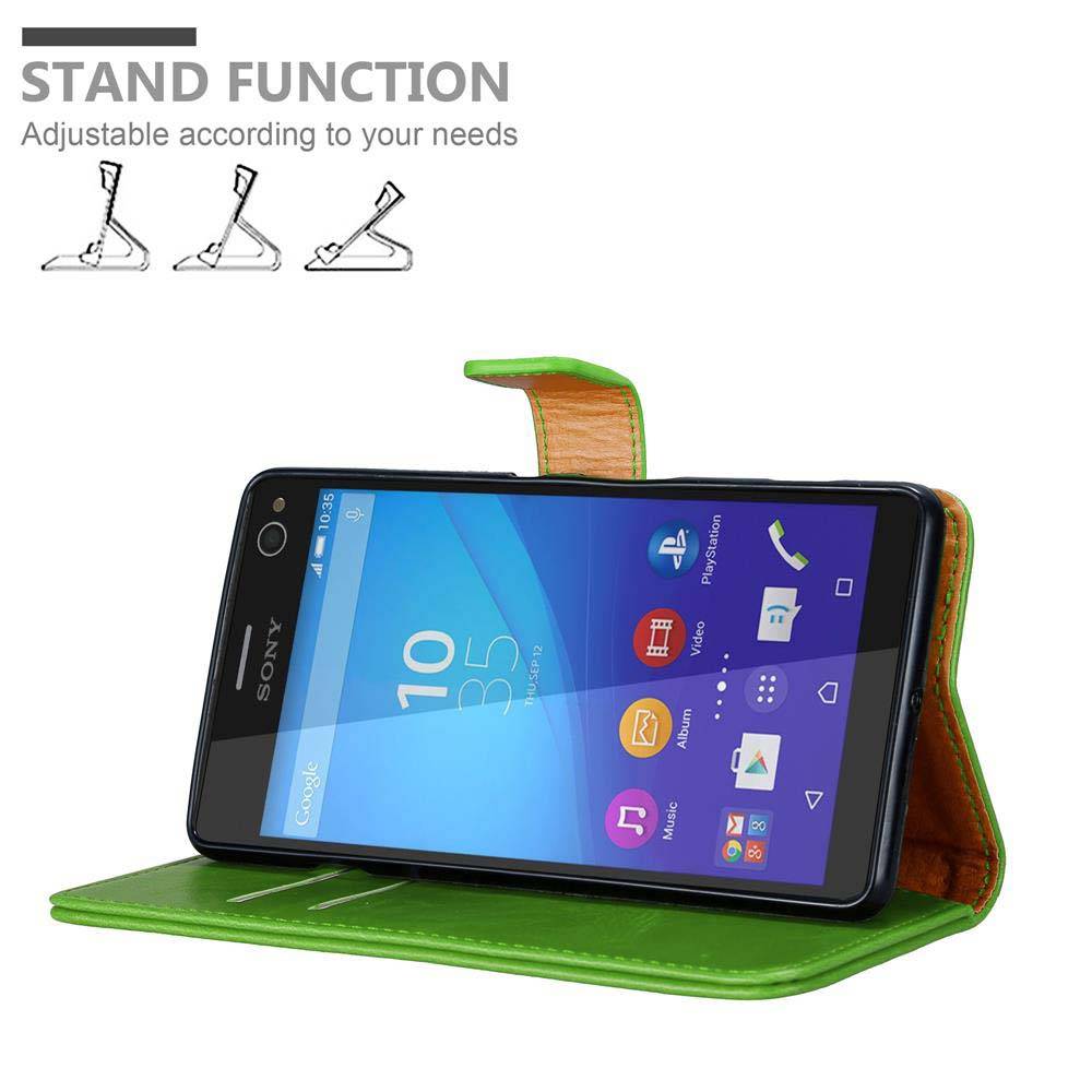 Cadorabo Hülle für Sony Xperia C4 Schutzhülle in Grün Handyhülle Book Tasche Case Etui Luxury