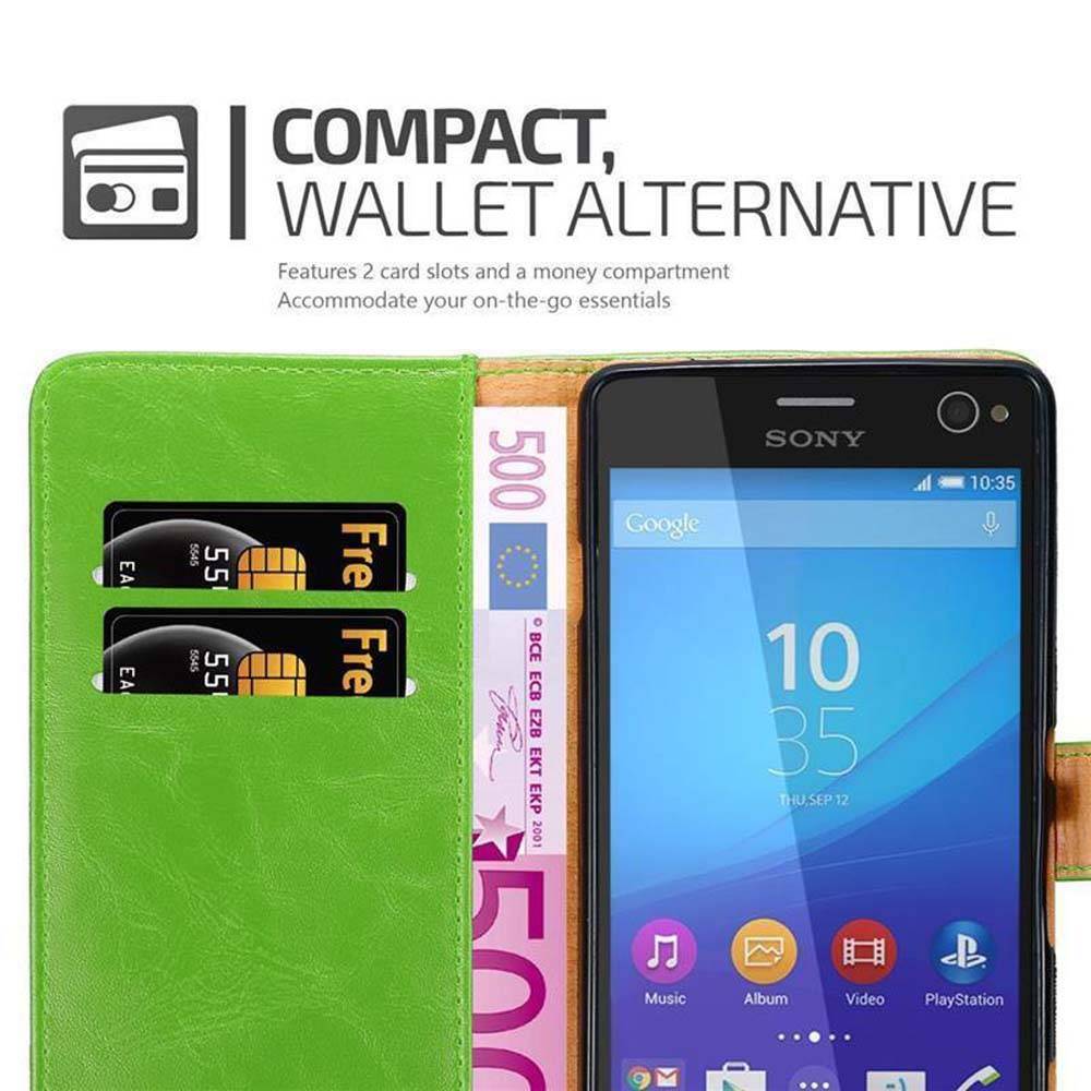 Cadorabo Hülle für Sony Xperia C4 Schutzhülle in Grün Handyhülle Book Tasche Case Etui Luxury