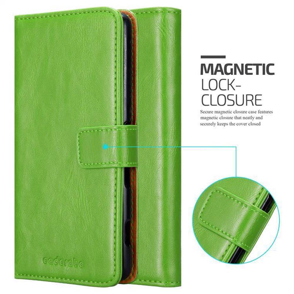 Cadorabo Hülle für Sony Xperia C4 Schutzhülle in Grün Handyhülle Book Tasche Case Etui Luxury
