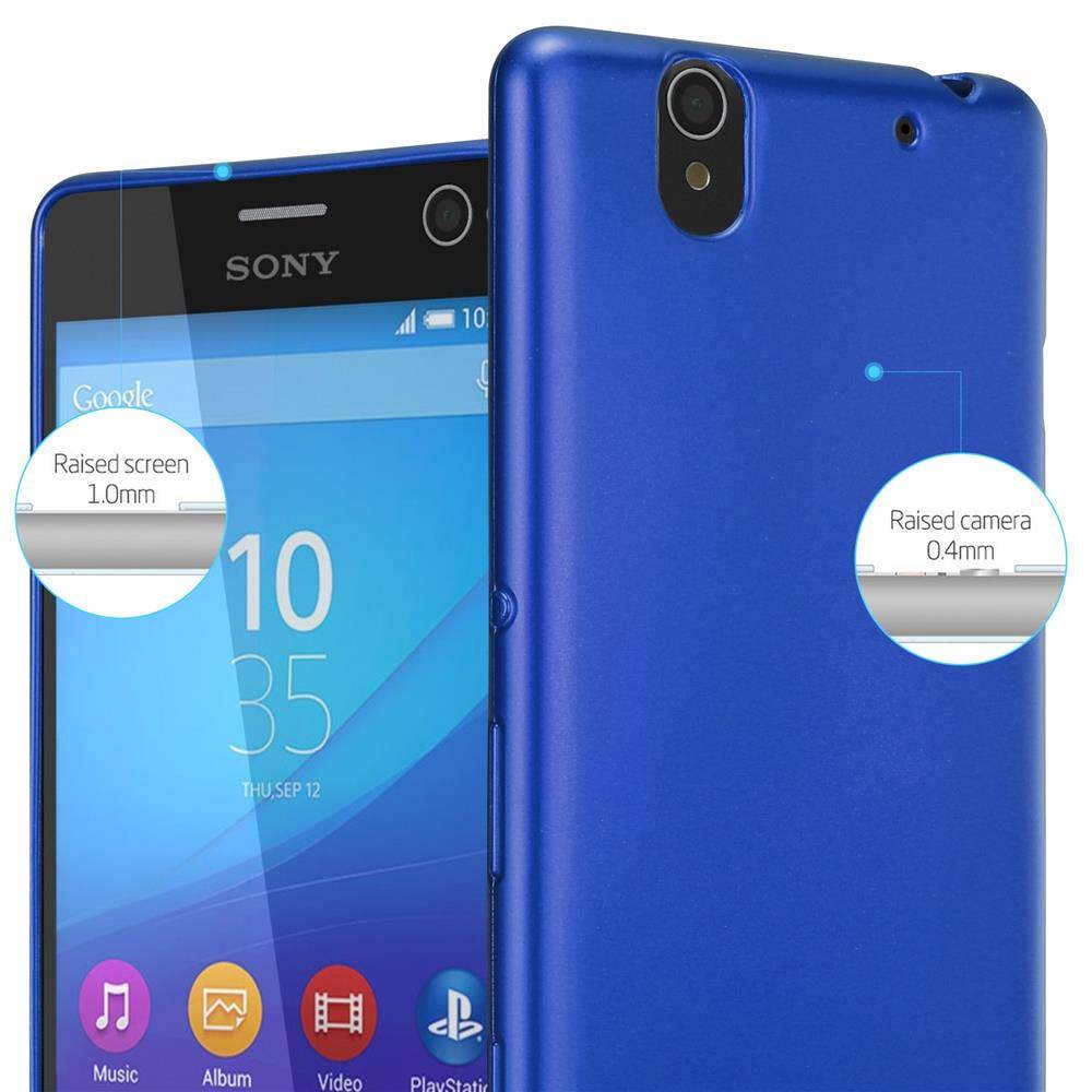 Cadorabo Schutzhülle für Sony Xperia C4 Hülle in Blau Handyhülle TPU Silikon Etui Cover Case