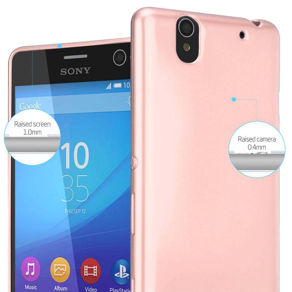 Cadorabo Schutzhülle für Sony Xperia C4 Hülle in Rosa Handyhülle TPU Silikon Etui Cover Case