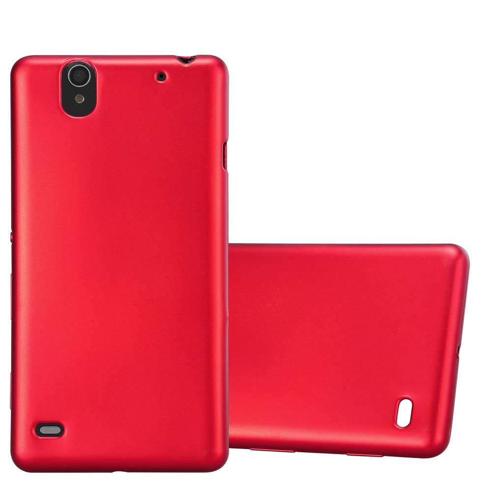 Cadorabo Schutzhülle für Sony Xperia C4 Hülle in Rot Handyhülle TPU Silikon Etui Cover Case