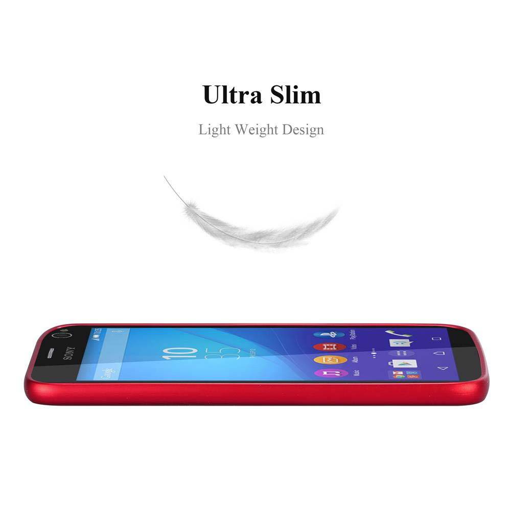 Cadorabo Schutzhülle für Sony Xperia C4 Hülle in Rot Handyhülle TPU Silikon Etui Cover Case