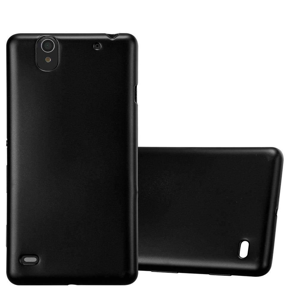 Cadorabo Schutzhülle für Sony Xperia C4 Hülle in Schwarz Handyhülle TPU Silikon Etui Cover Case