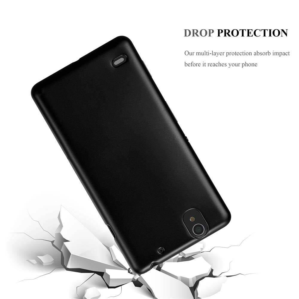 Cadorabo Schutzhülle für Sony Xperia C4 Hülle in Schwarz Handyhülle TPU Silikon Etui Cover Case
