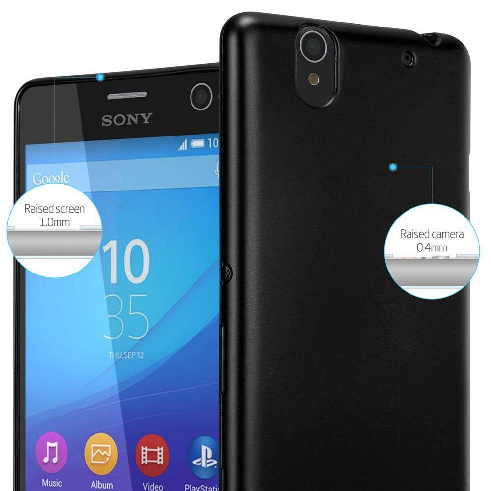 Cadorabo Schutzhülle für Sony Xperia C4 Hülle in Schwarz Handyhülle TPU Silikon Etui Cover Case