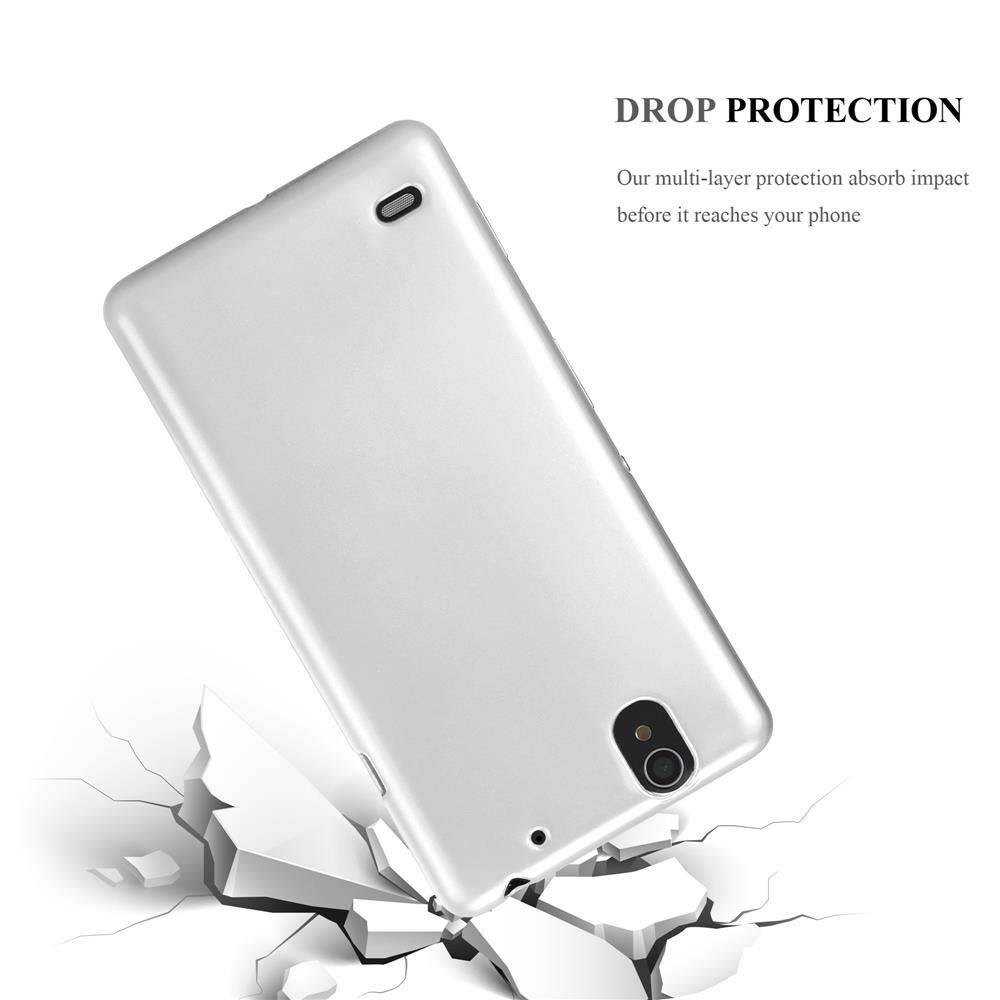 Cadorabo Schutzhülle für Sony Xperia C4 Hülle in Silber Handyhülle TPU Silikon Etui Cover Case