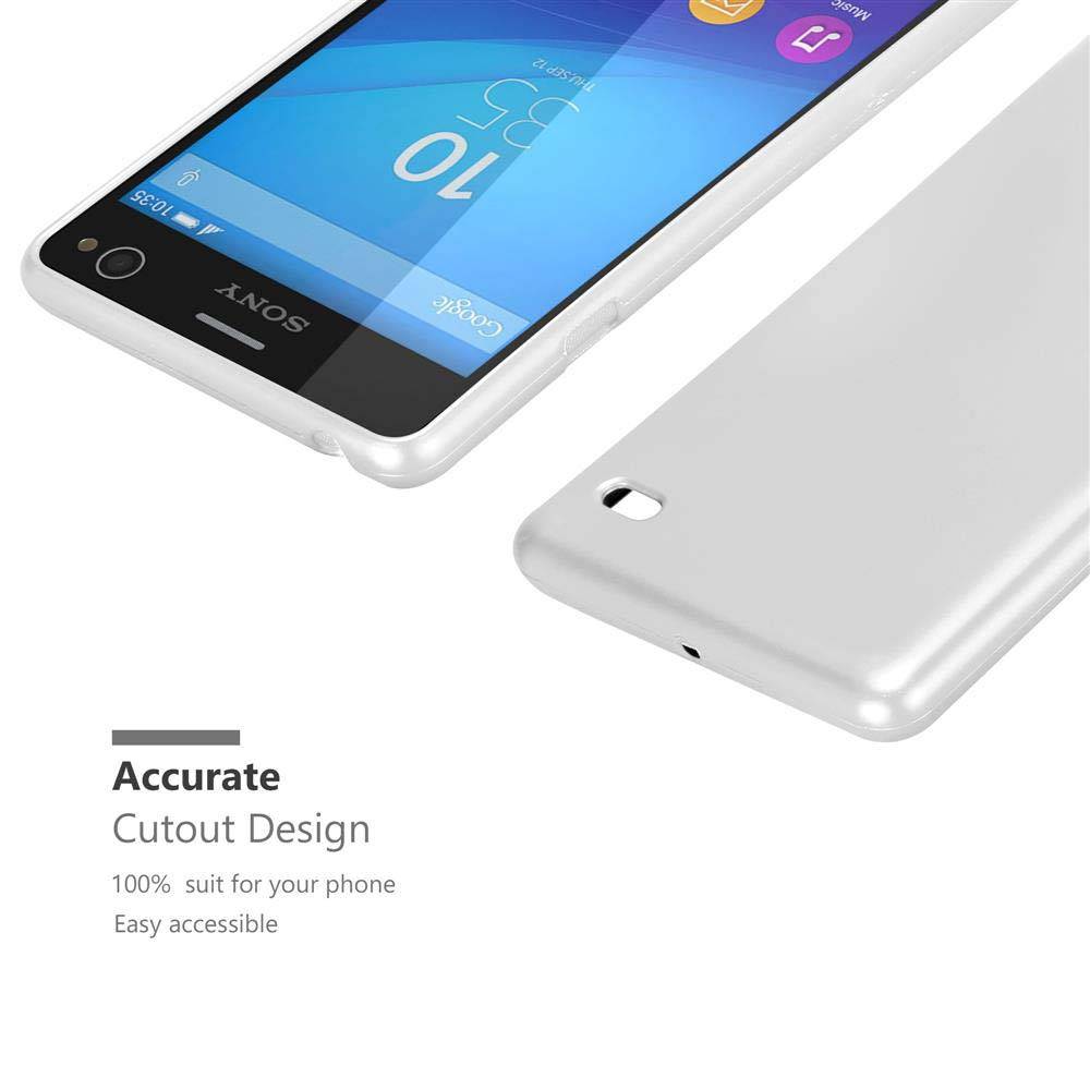 Cadorabo Schutzhülle für Sony Xperia C4 Hülle in Silber Handyhülle TPU Silikon Etui Cover Case