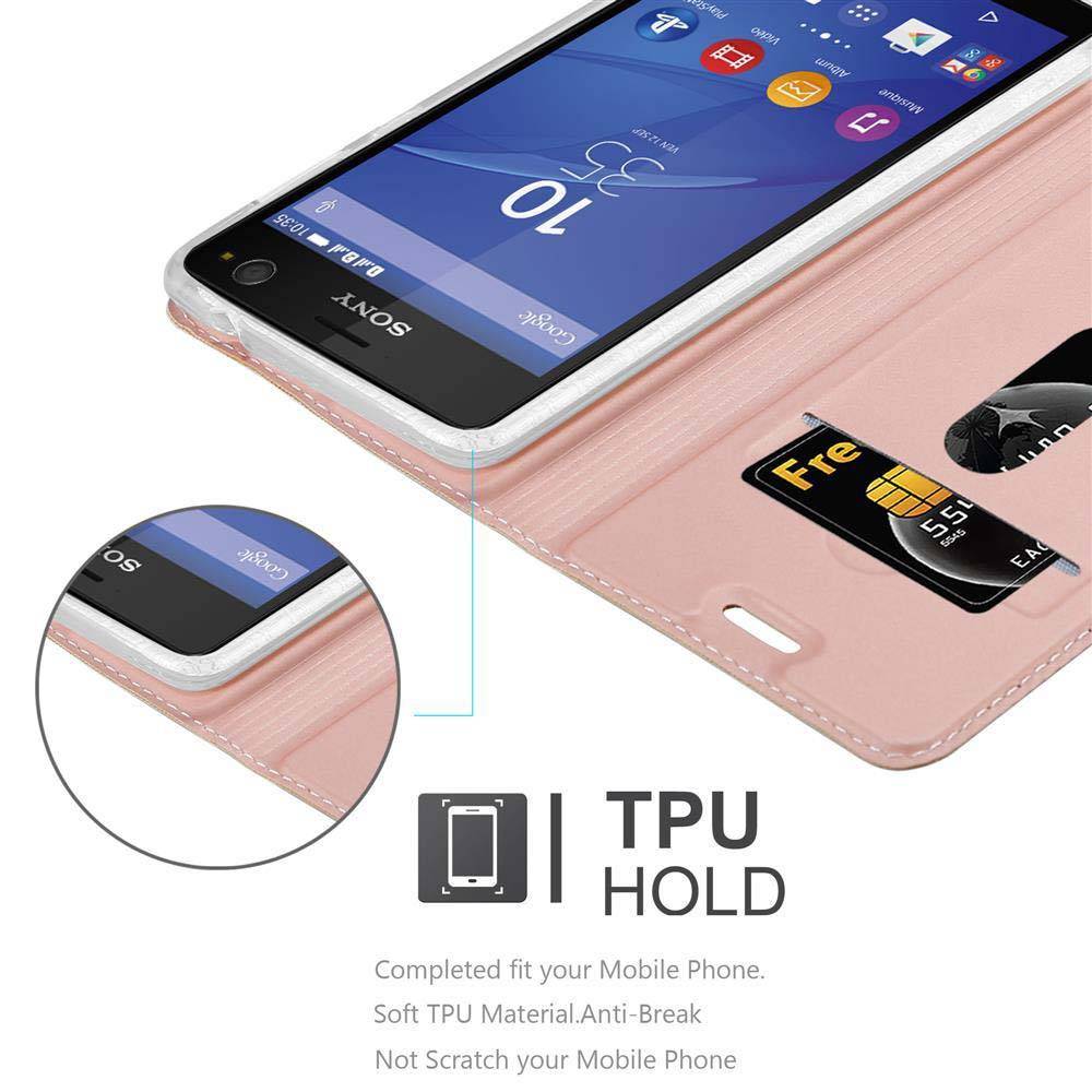 Cadorabo Handyhülle für Sony Xperia C4 Schutz Hülle in Rosa Cover Etui Book Case Booklet