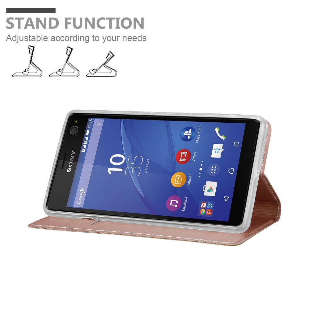 Cadorabo Handyhülle für Sony Xperia C4 Schutz Hülle in Rosa Cover Etui Book Case Booklet