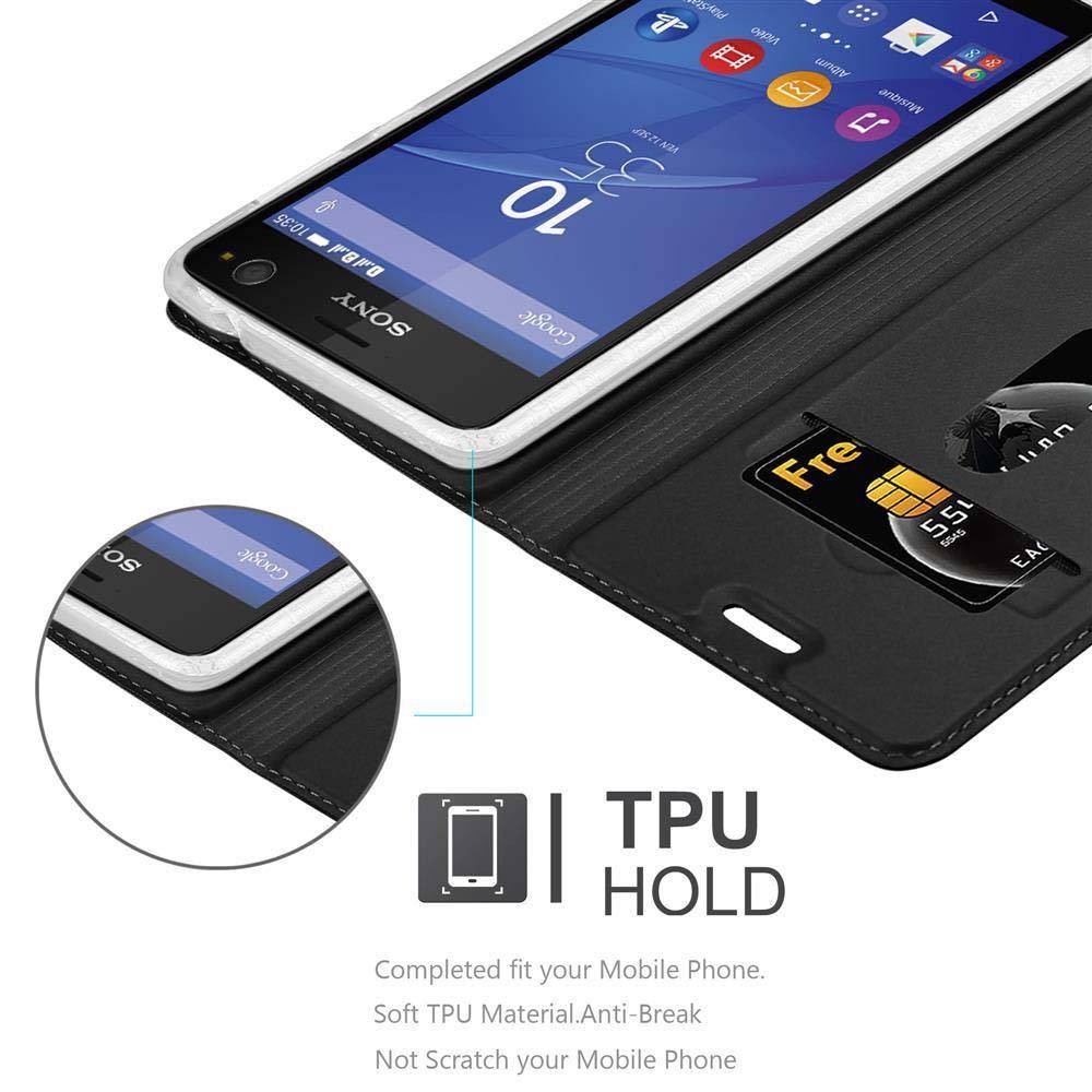 Cadorabo Handyhülle für Sony Xperia C4 Schutz Hülle in Schwarz Cover Etui Book Case Booklet
