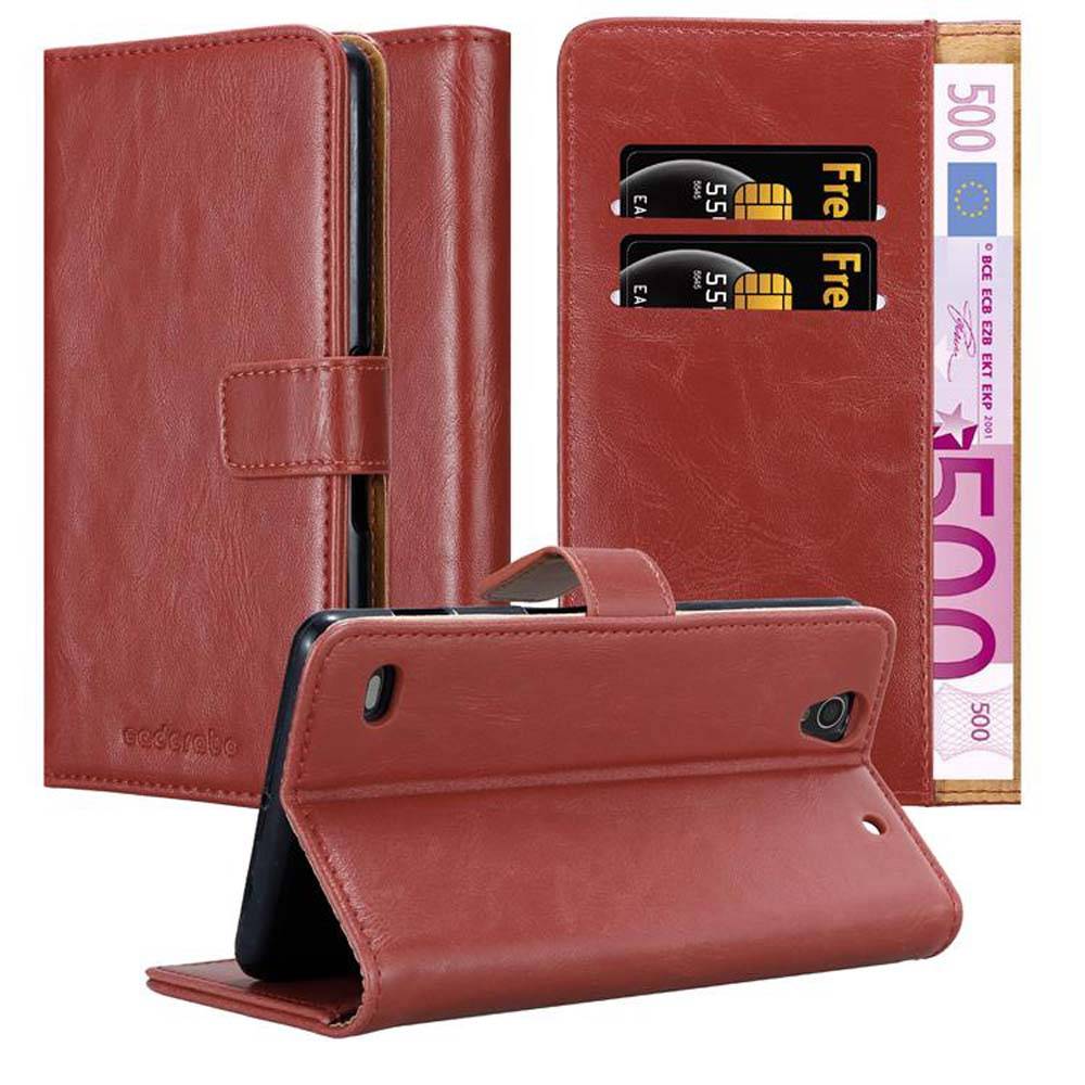 Cadorabo Hülle für Sony Xperia C4 Schutzhülle in Rot Handyhülle Book Tasche Case Etui Luxury
