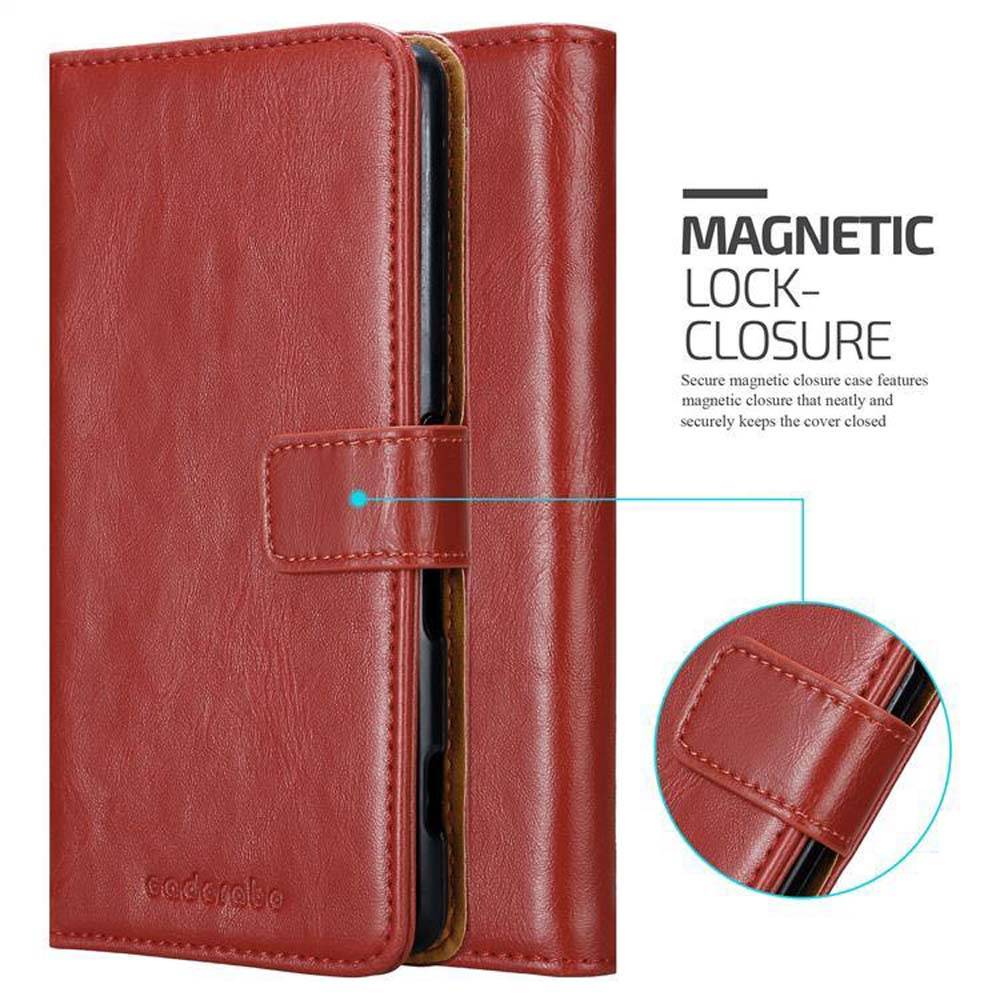 Cadorabo Hülle für Sony Xperia C4 Schutzhülle in Rot Handyhülle Book Tasche Case Etui Luxury