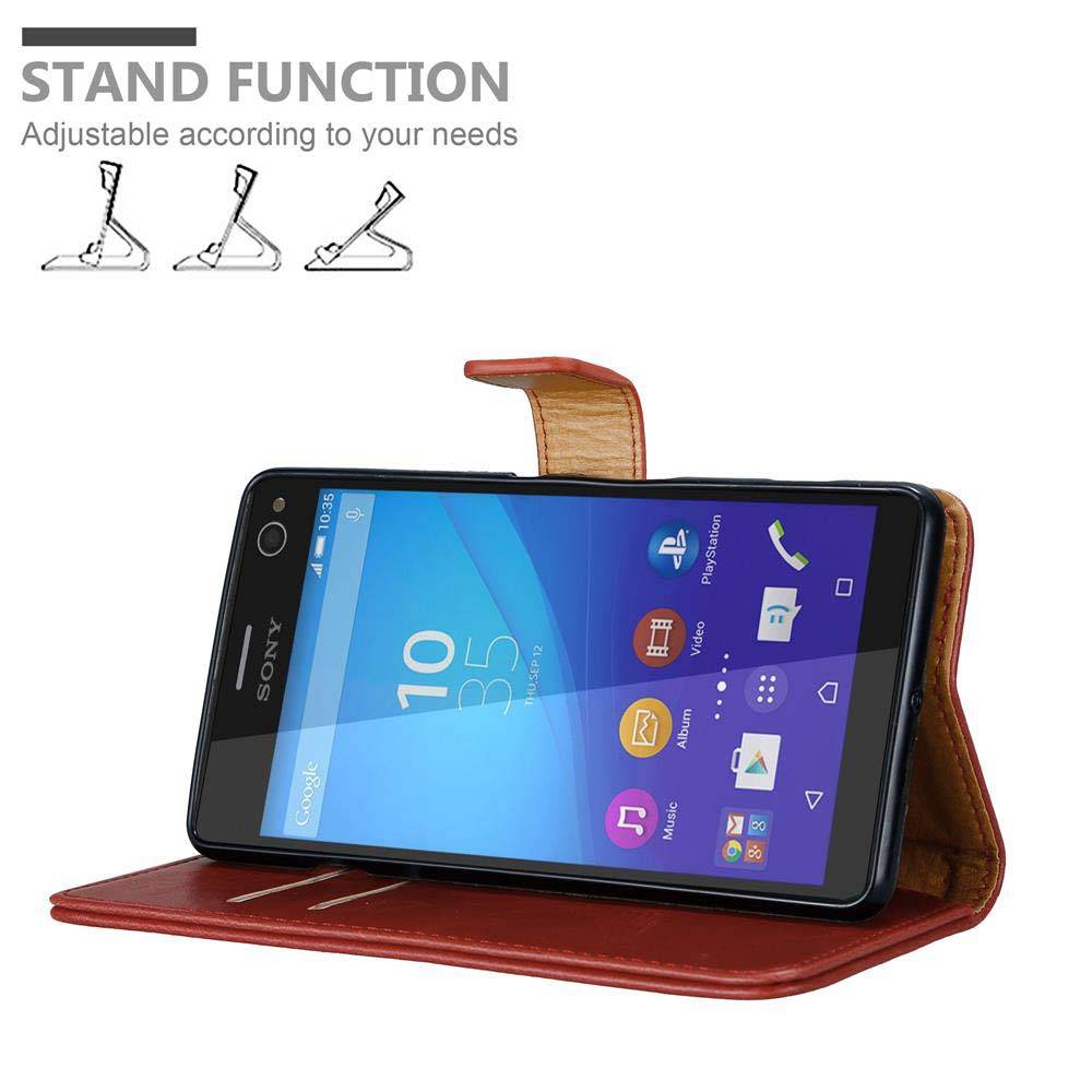 Cadorabo Hülle für Sony Xperia C4 Schutzhülle in Rot Handyhülle Book Tasche Case Etui Luxury
