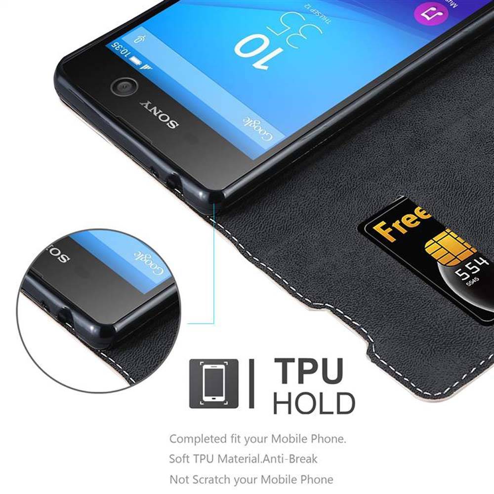 Cadorabo Hülle für Sony Xperia M5 Schutzhülle in Rosa SHandyhülle Book Case Etui Kunstleder