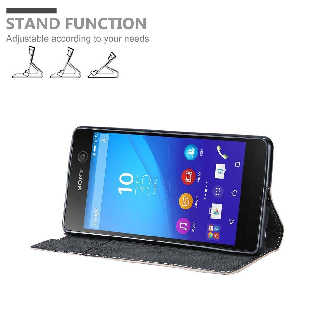 Cadorabo Hülle für Sony Xperia M5 Schutzhülle in Rosa SHandyhülle Book Case Etui Kunstleder