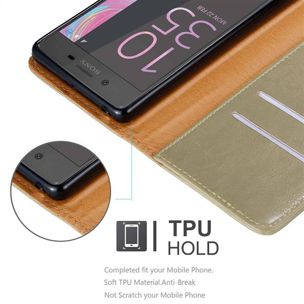 Cadorabo Hülle für Sony Xperia X Schutzhülle in Braun Handyhülle Book Tasche Case Etui Luxury