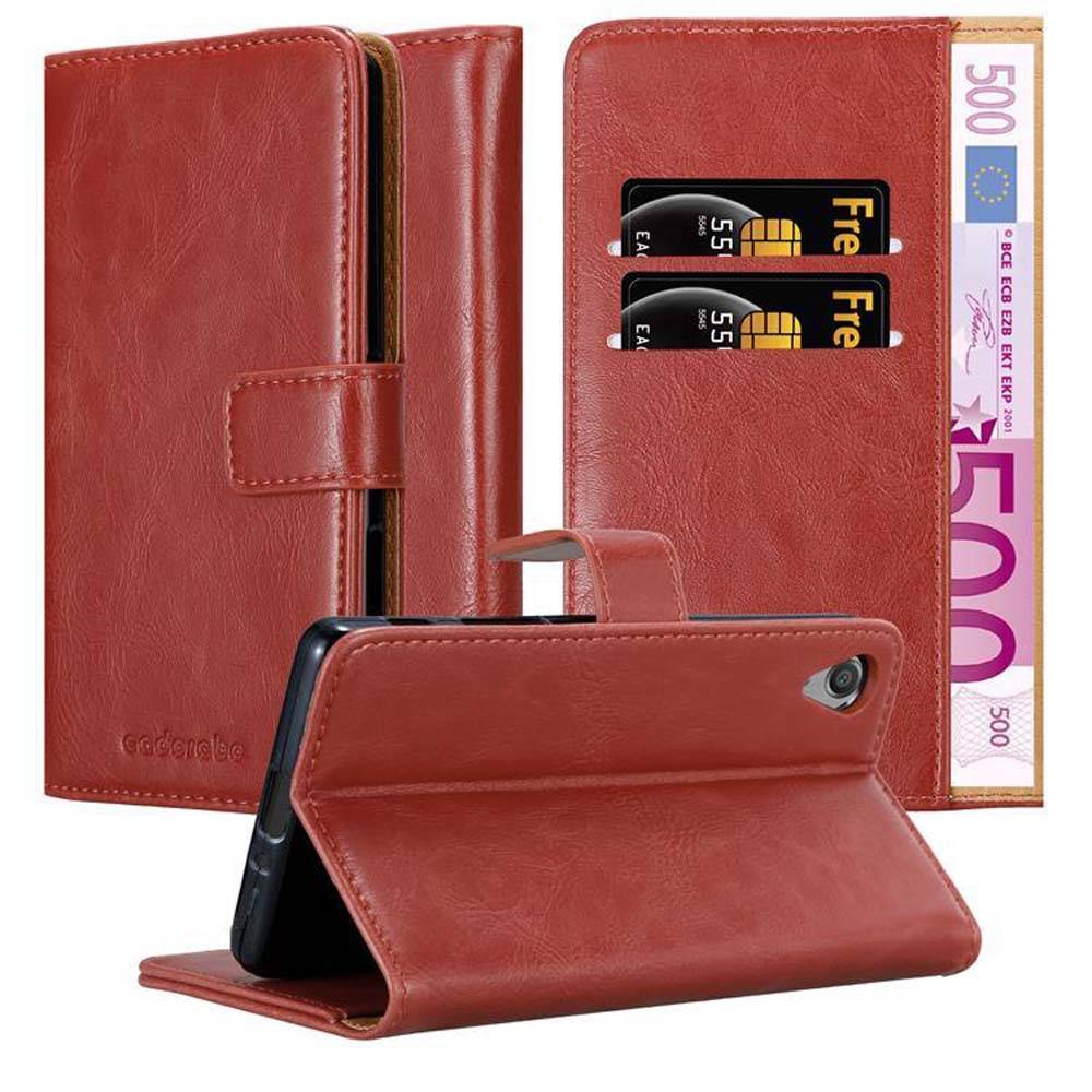 Cadorabo Hülle für Sony Xperia X Schutzhülle in Rot Handyhülle Book Tasche Case Etui Luxury
