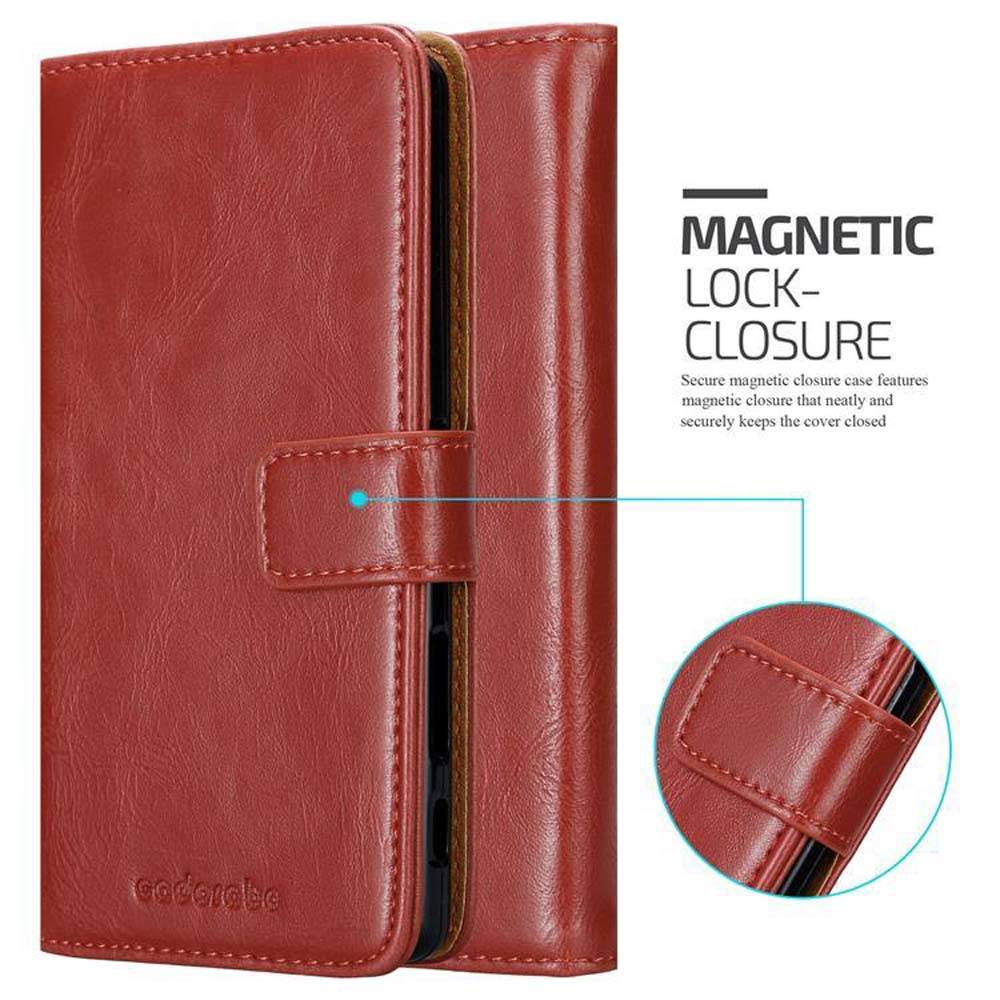 Cadorabo Hülle für Sony Xperia X Schutzhülle in Rot Handyhülle Book Tasche Case Etui Luxury