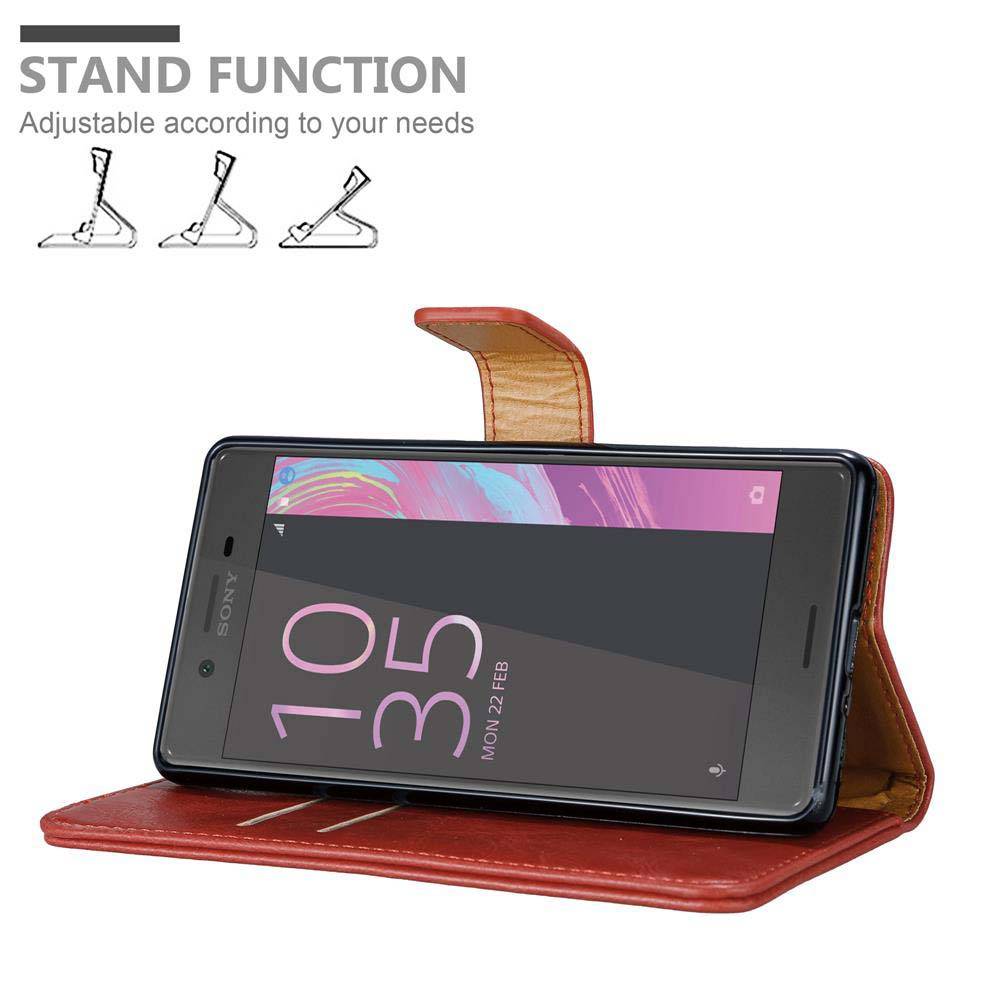 Cadorabo Hülle für Sony Xperia X Schutzhülle in Rot Handyhülle Book Tasche Case Etui Luxury