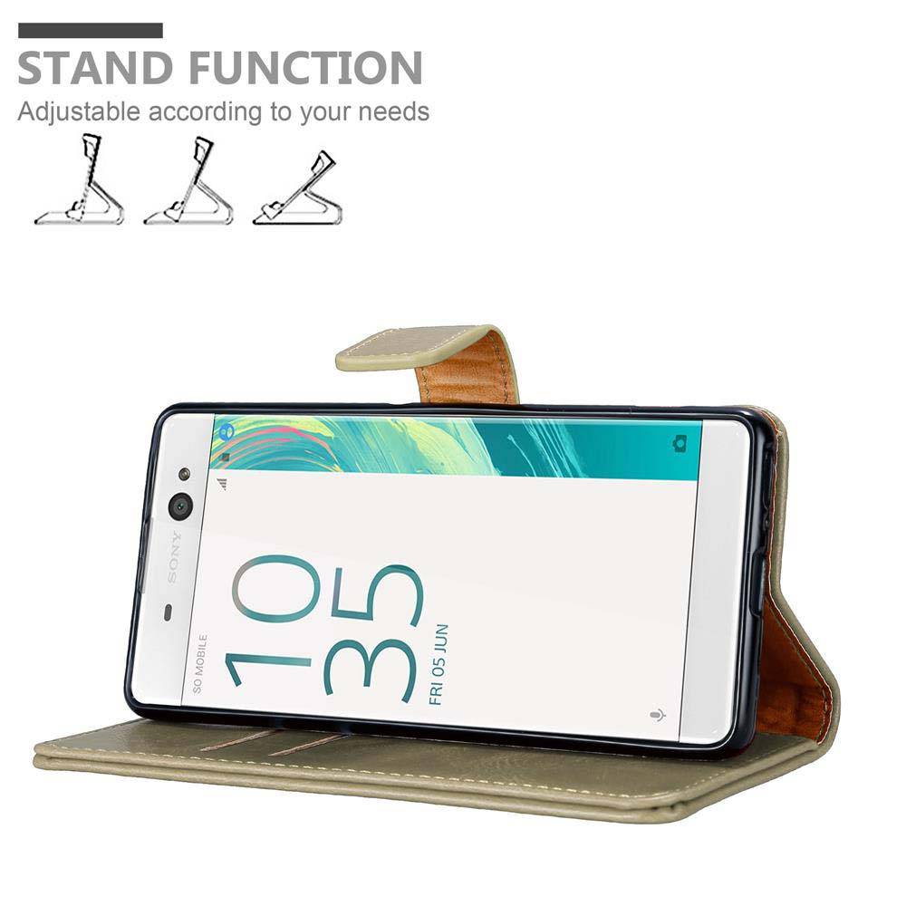 Cadorabo Hülle für Sony Xperia XA Schutzhülle in Braun Handyhülle Book Tasche Case Etui Luxury
