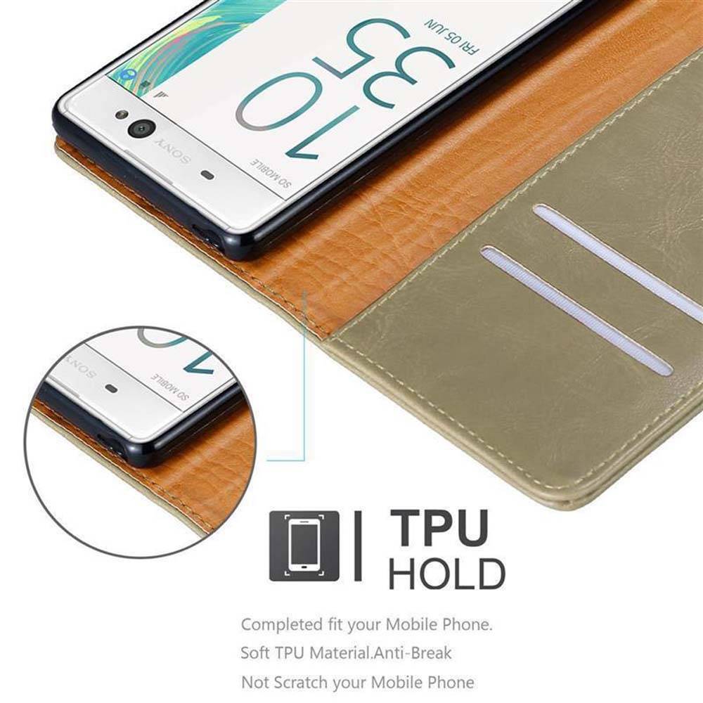 Cadorabo Hülle für Sony Xperia XA Schutzhülle in Braun Handyhülle Book Tasche Case Etui Luxury