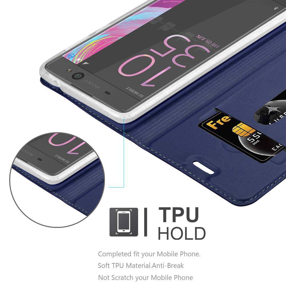 Cadorabo Handyhülle für Sony Xperia XA Schutz Hülle in Blau Cover Etui Book Case Booklet