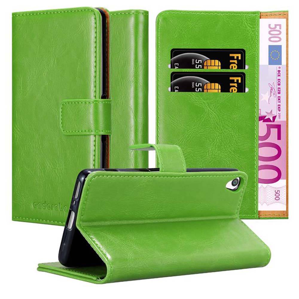 Cadorabo Hülle für Sony Xperia XA Schutzhülle in Grün Handyhülle Book Tasche Case Etui Luxury