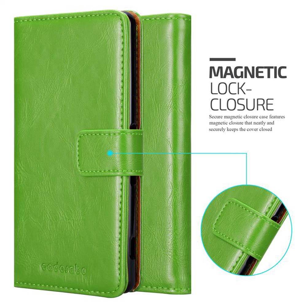 Cadorabo Hülle für Sony Xperia XA Schutzhülle in Grün Handyhülle Book Tasche Case Etui Luxury