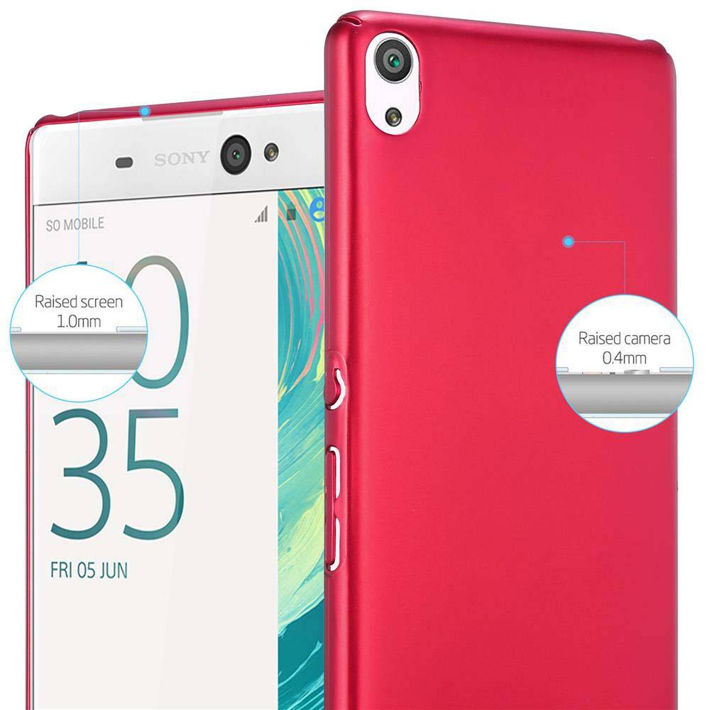 Cadorabo Hülle für Sony Xperia XA Schutzhülle in Rot Hard Case Handy Hülle Etui