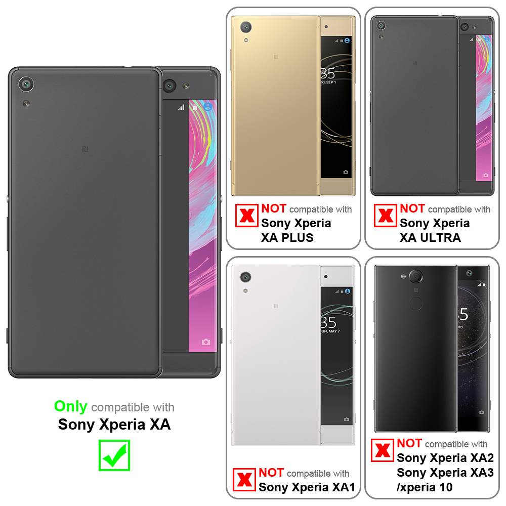 Cadorabo Hülle für Sony Xperia XA Schutzhülle in Silber Hard Case Handy Hülle Etui