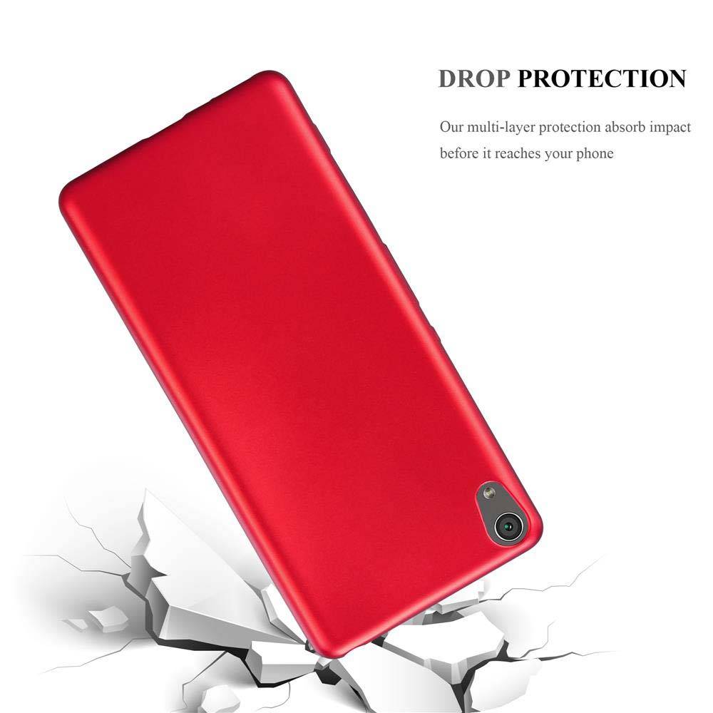 Cadorabo Schutzhülle für Sony Xperia XA Hülle in Rot Handyhülle TPU Silikon Etui Cover Case