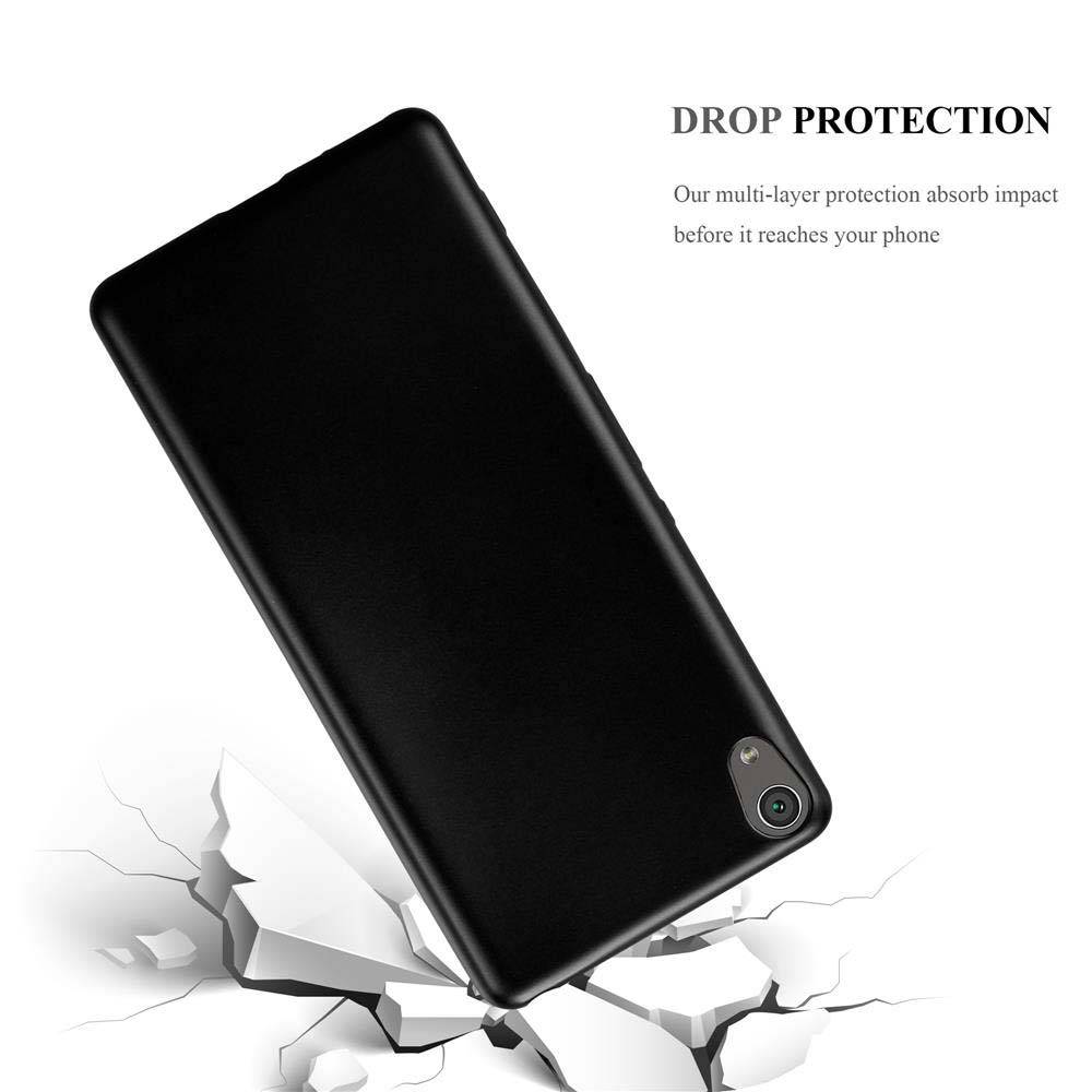 Cadorabo Schutzhülle für Sony Xperia XA Hülle in Schwarz Handyhülle TPU Silikon Etui Cover Case