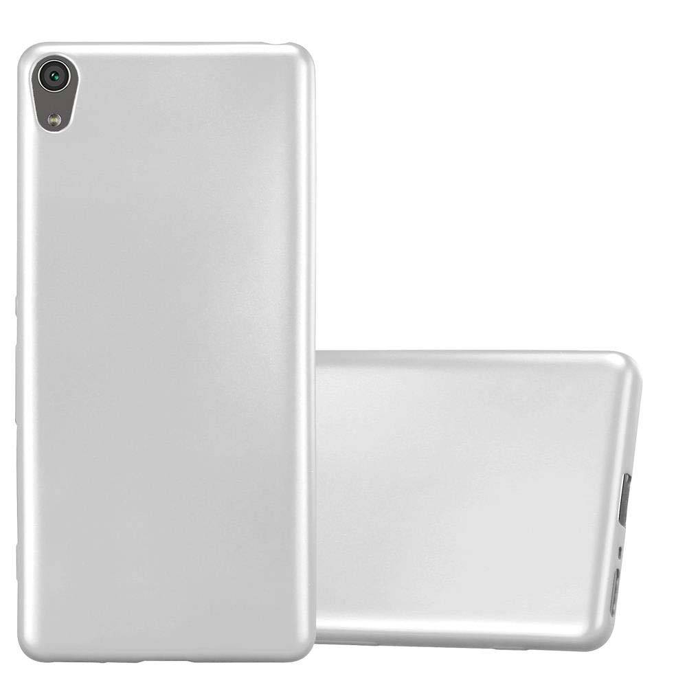 Cadorabo Schutzhülle für Sony Xperia XA Hülle in Silber Handyhülle TPU Silikon Etui Cover Case