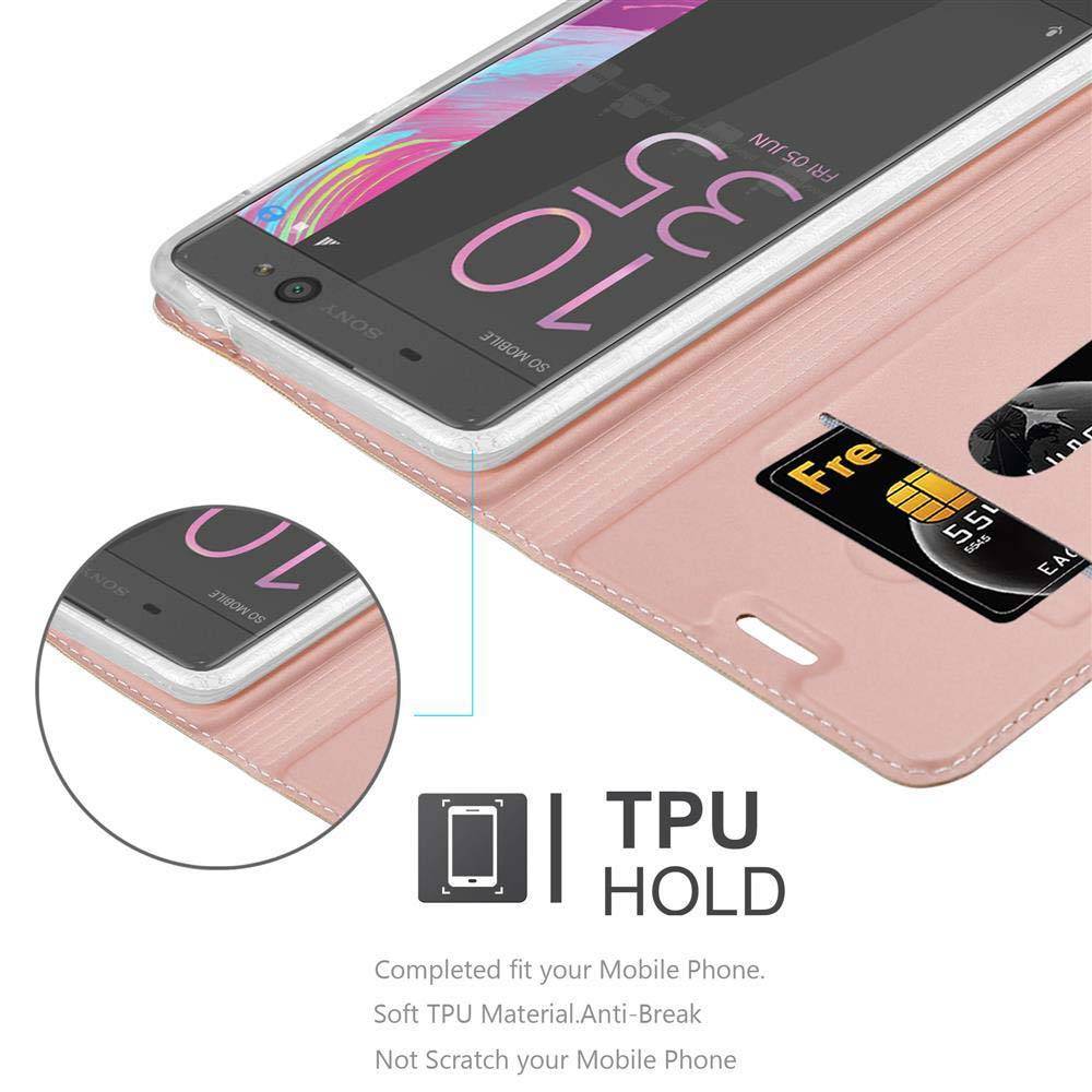 Cadorabo Handyhülle für Sony Xperia XA Schutz Hülle in Rosa Cover Etui Book Case Booklet