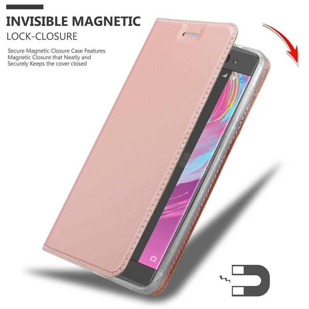 Cadorabo Handyhülle für Sony Xperia XA Schutz Hülle in Rosa Cover Etui Book Case Booklet