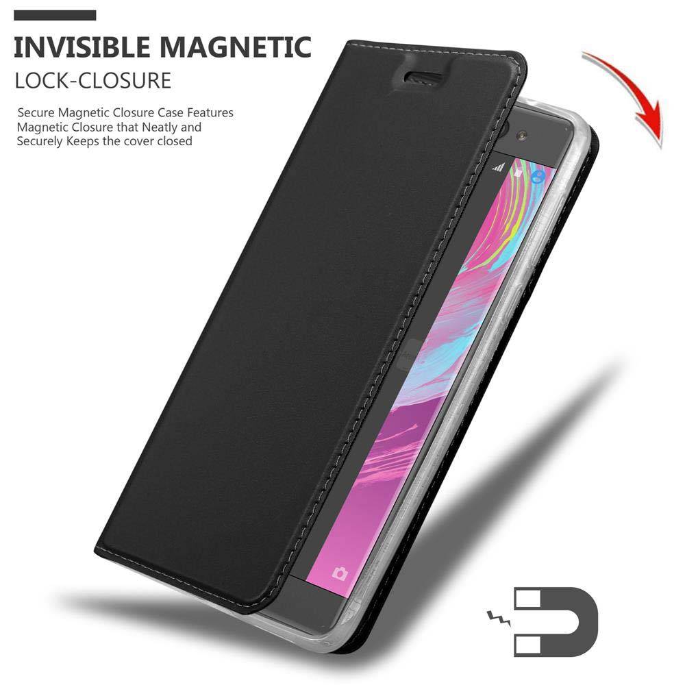 Cadorabo Handyhülle für Sony Xperia XA Schutz Hülle in Schwarz Cover Etui Book Case Booklet