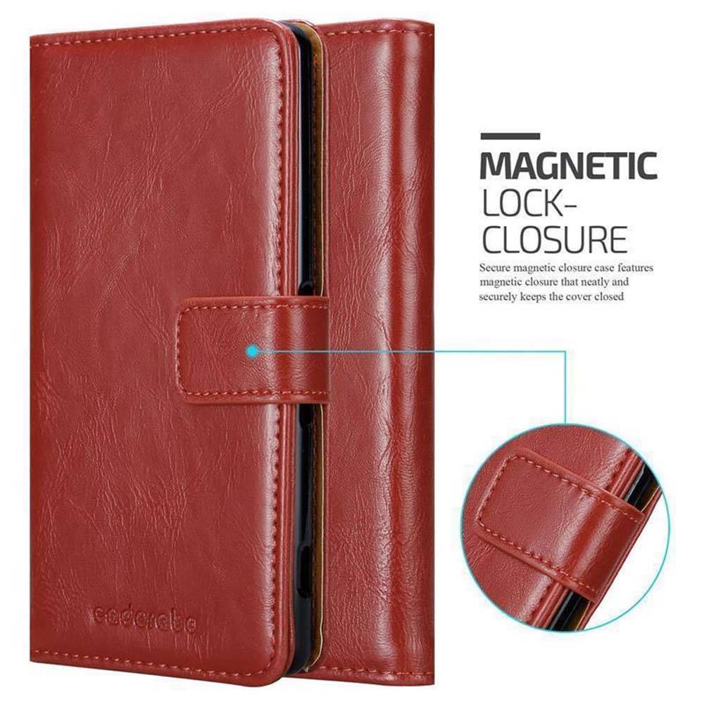 Cadorabo Hülle für Sony Xperia XA Schutzhülle in Rot Handyhülle Book Tasche Case Etui Luxury
