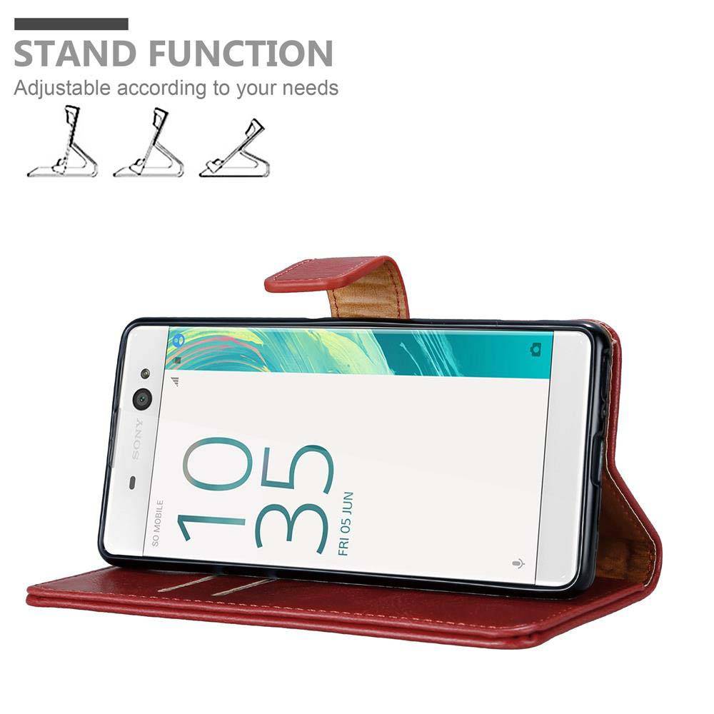 Cadorabo Hülle für Sony Xperia XA Schutzhülle in Rot Handyhülle Book Tasche Case Etui Luxury