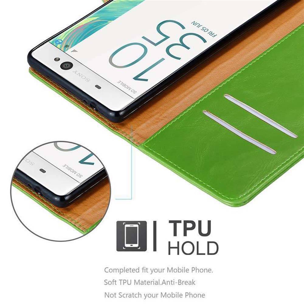 Cadorabo Hülle für Sony Xperia XA ULTRA Schutzhülle in Grün Handyhülle Book Tasche Case Etui Luxury