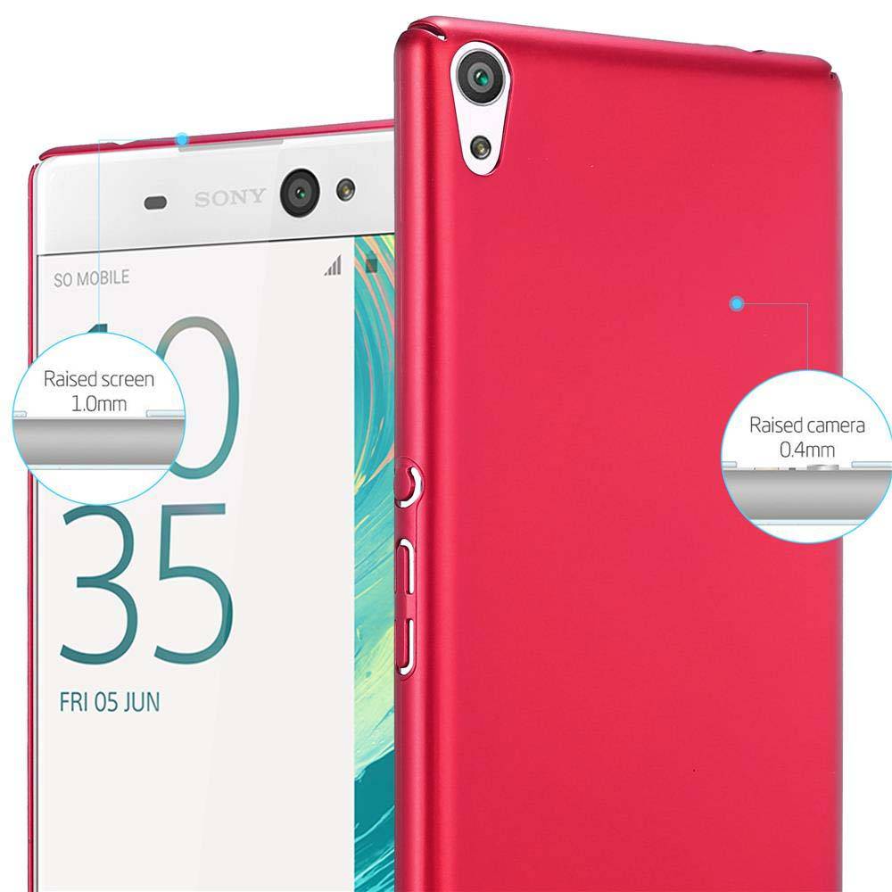 Cadorabo Hülle für Sony Xperia XA ULTRA Schutzhülle in Rot Hard Case Handy Hülle Etui
