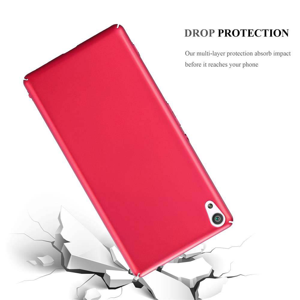 Cadorabo Hülle für Sony Xperia XA ULTRA Schutzhülle in Rot Hard Case Handy Hülle Etui