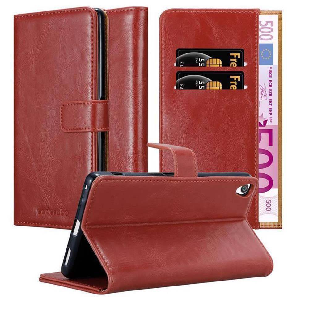 Cadorabo Hülle für Sony Xperia XA ULTRA Schutzhülle in Rot Handyhülle Book Tasche Case Etui Luxury